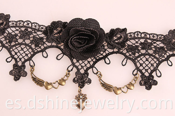 Black Rose Lace Girls Anklet